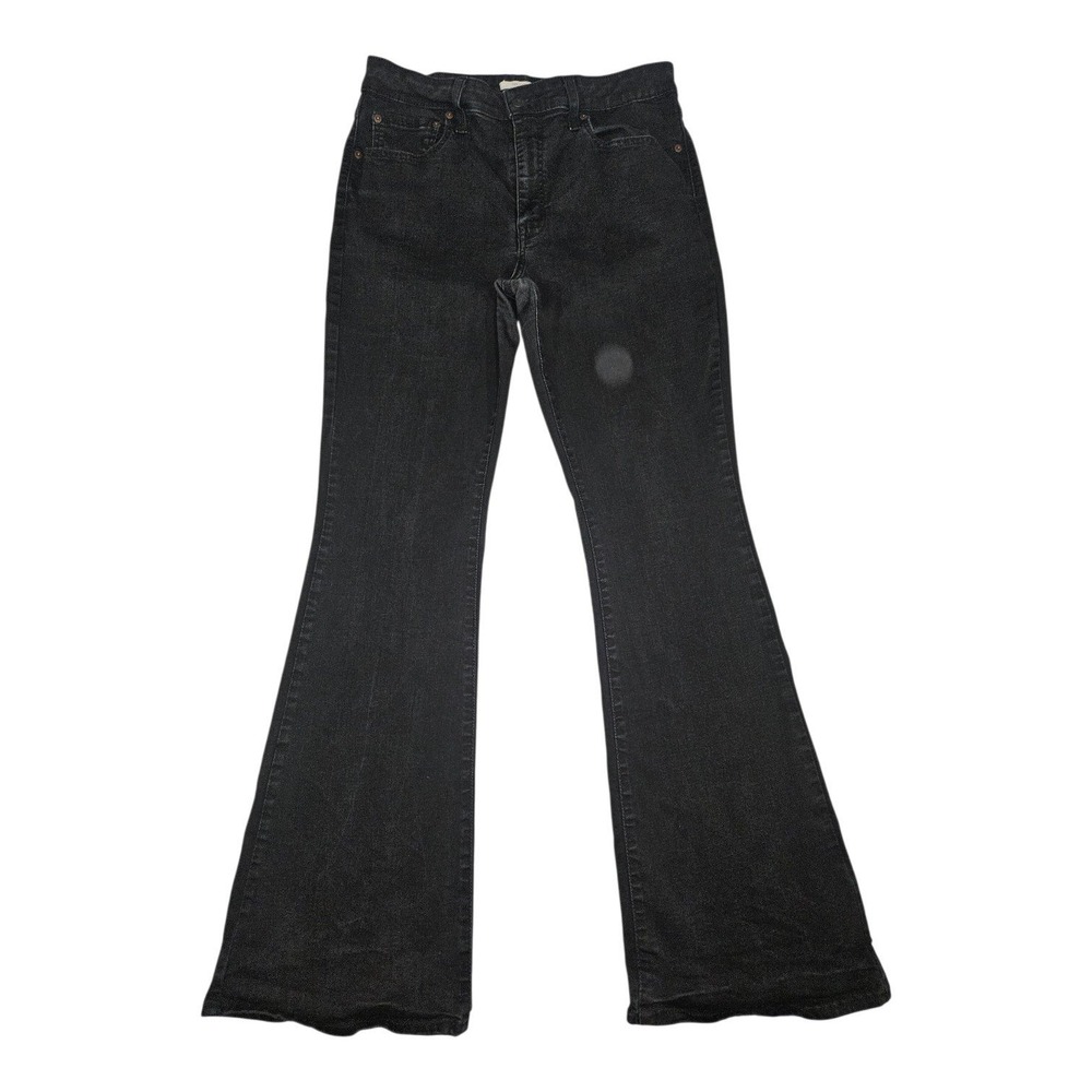 Levi's 726 High Rise Flare Jeans Black Denim Sz 32x34 Slim Retro Bell Bottoms